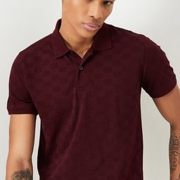 max Men Checked Polo Collar T-shirt-image-56