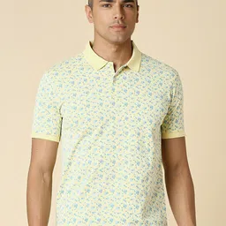 Allen Solly Abstract Printed Cotton Polo Collar Pockets Casual T-shirt-image-62