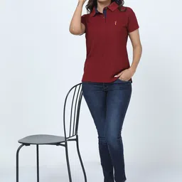 STELLERS Women Striped Polo Collar Pockets T-shirt-image-52