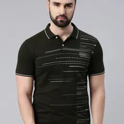 Metronaut Horizontal Striped Polo Collar Cotton T-shirt-image-76