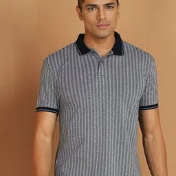 Allen Solly Self Design Polo Collar Cotton T-shirt-image-29