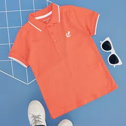 Pantaloons Junior Boys Polo Collar Short Sleeves Cotton T-shirt-picture-4