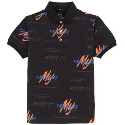 Status Quo Boys Typography Printed Polo Collar T-shirt-image-80