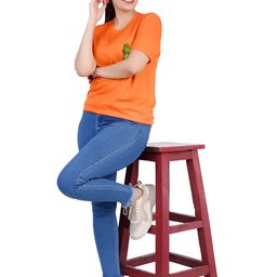 TAJNAN Women Typography Striped Polo Collar Pockets T-shirt-image-34