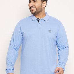 Club York Plus Size Polo Collar Cotton T-shirt-image-97