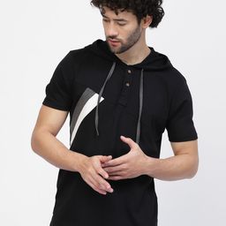 Kalt Hooded Casual Knitted Cotton T-shirt-image-90
