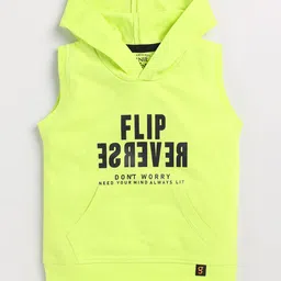 Ginie Boys Typography Printed Hooded Sleeveless Pure Cotton T-shirt-image-10
