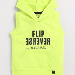 Ginie Boys Typography Printed Hooded Sleeveless Cotton T-shirt-image-21