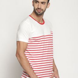 Masculino Latino Men Off White Striped Pockets T-shirt-image-81