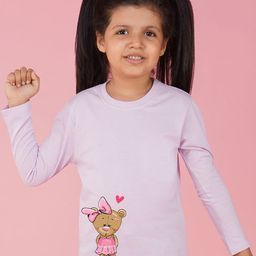 NUSYL Girls Teddy Bear Printed T-shirt-image-95