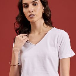 all about you Women V-Neck Solid T-shirt-image-96