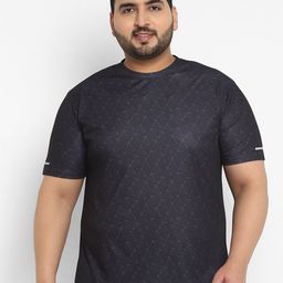 Sztori Plus Size Active Wear Geometric Printed T-shirt-image-79