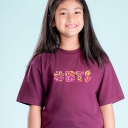 NUSYL Girls Typography Printed Oversized T-shirt-image-45