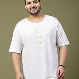 Rigo Typography  ptinted Round Neck Oversized Cotton T-shirt-picture-22