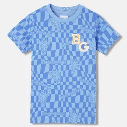 Blue Giraffe Boys Round Neck Printed cotton T-shirt-picture-40