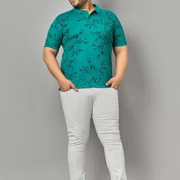 Zigo Men Printed Plus Size Polo T-shirt-image-21