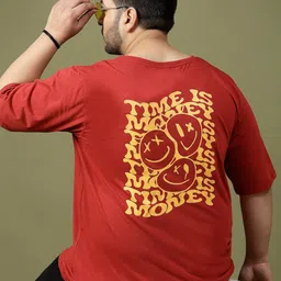 Rigo Typography Printed Oversized Cotton T-shirt-image-56