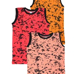 BAESD Boys Pack Of 3 Abstract Printed Sleeveless Cotton T-shirts-6