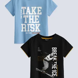 BAESD Boys Pack Of 2 Printed Pure Cotton T-shirts-image-91