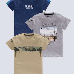 BAESD Boys Pack Of 3 Printed Pure Cotton T-shirt-image-80