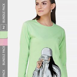 CHOZI Pack of 2 Printed Round Neck Cotton T-shirt-picture-43