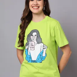 The Dry State Round Neck Short Sleeves Graphic Printed Regular Fit Cotton T-shirt-picture-36