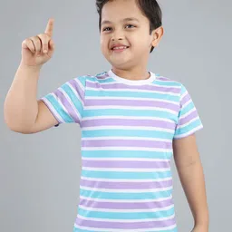 3PIN Boys Striped Round Neck Short Sleeves Cotton T-shirt-image-46