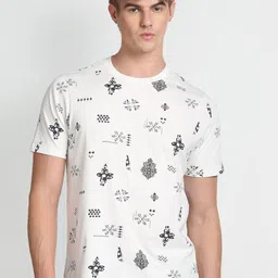 Flying Machine Conversational Printed Pure Cotton T-Shirt-picture-40