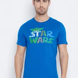 Star Wars by Wear Your Mind Men Blue Green Star Wars Printed Pure Cotton T-shirt-image-55