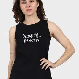 T-SHIRT TRUCK Sleeveless Typography Printed Cotton T-shirt-image-96