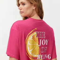 Trendyol Typography Printed Drop-Shoulder Sleeves Pure Cotton Casual T-shirt-image-86