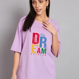 Imsa Moda Typography Printed Drop-Shoulder Sleeve Cotton T-shirt-image-64