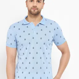 THE MILLION CLUB Conversational Printed Polo Collar Cotton Casual T-shirt-image-92
