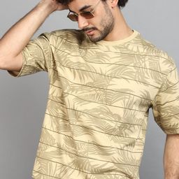 V-Mart Tropical Printed Drop-Shoulder Sleeves Cotton T-shirt-image-38