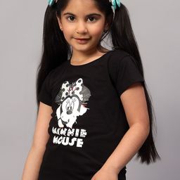 Cantabil Girls Minnie Mouse Printed Pockets T-shirt-image-30