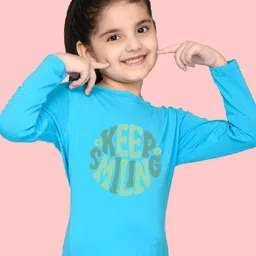 NUSYL Girls Typography Printed Round Neck T-shirt-image-99