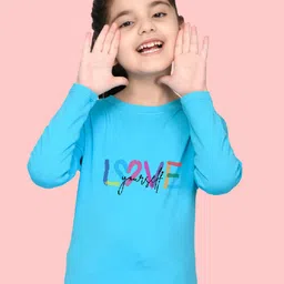NUSYL Girls Typography Printed Long Sleeves T-shirt-image-94