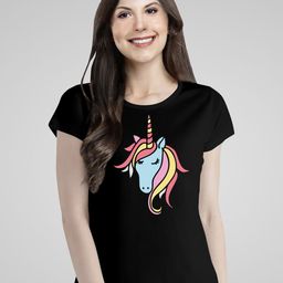 Pootlu Women Black Printed Pure Cotton T-shirt-image-52