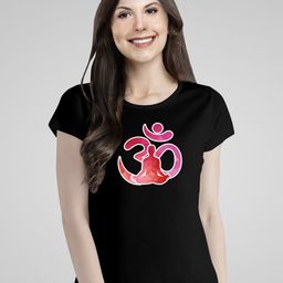Pootlu Women Black Printed Pure Cotton T-shirt-image-46