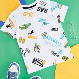 Pantaloons Junior Boys Conversational Printed Round Neck Cotton T-shirt-image-43