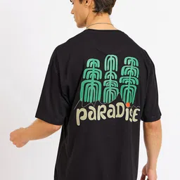 Mast & Harbour Typography Printed Pure Cotton Drop Shoulder Sleeves Oversized T-Shirt-picture-17