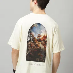 THE HOLLANDER Graphic Printed Drop-Shoulder Sleeves Cotton Oversized Fit Longline T-shirt-image-61