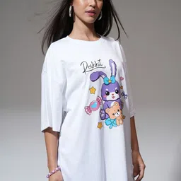 Tokyo Talkies Women Graphic Printed Round Neck Cotton Oversized T-shirt-picture-52
