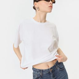 Koton Women Solid Drop-Shoulder Sleeves T-shirt-image-90