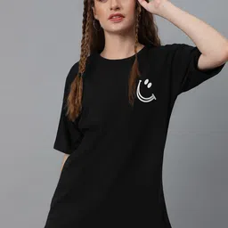 Kotty Graphic Printed Round Neck  Drop-Shoulder Sleeves Pure Cotton Oversized T-shirt-picture-12