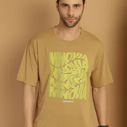 VIMAL JONNEY Abstract Printed Oversized Cotton T-shirt-image-62