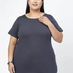 plusS Round Neck Short Sleeves Cotton Regular Fit Plus Size T-shirt-picture-32