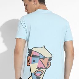 Campus Sutra Blue Graphic Printed Cotton T-shirt-image-86