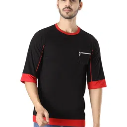 Black Collection Men Drop-Shoulder Sleeves Pockets T-shirt-picture-20