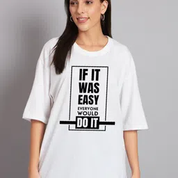 Imsa Moda Typography Printed Drop Shoulder Sleeves Oversized Cotton T-shirt-image-80
